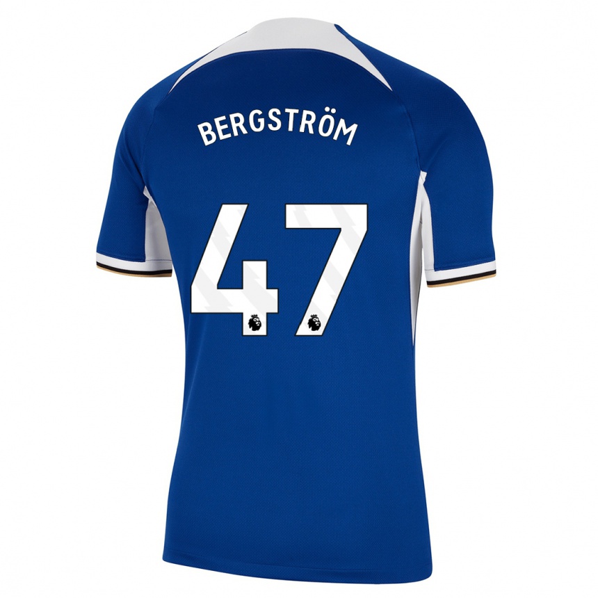 キッズフットボールルーカス・バーグストローム#47青ホームシャツ2023/24ジャージーユニフォーム