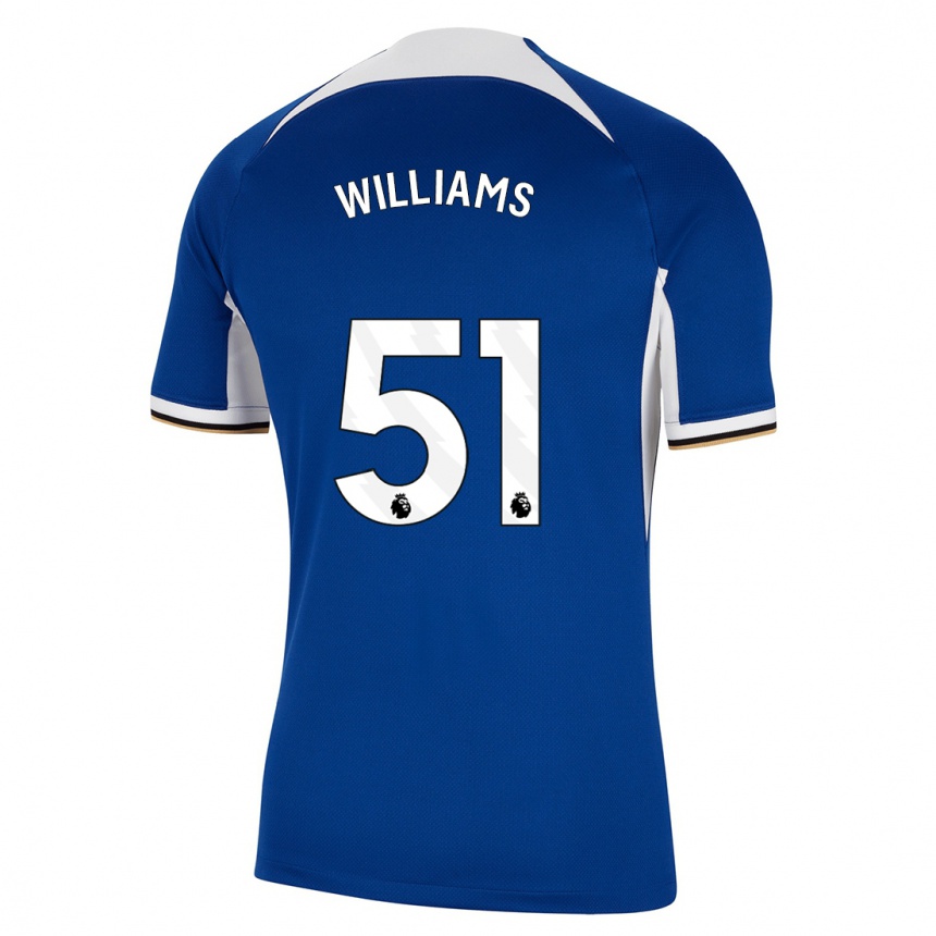 キッズフットボールディラン・ウィリアムズ#51青ホームシャツ2023/24ジャージーユニフォーム