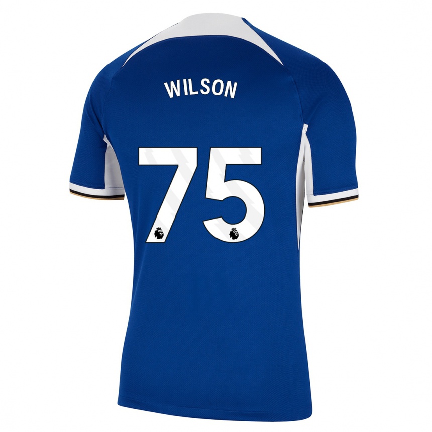 キッズフットボール皆伝 ウィＬ村#75青ホームシャツ2023/24ジャージーユニフォーム