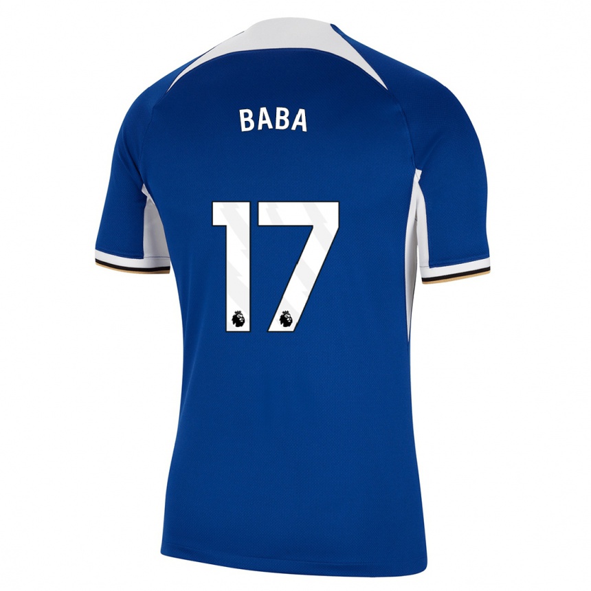 キッズフットボールアブドゥル・ラーマン・ババ#17青ホームシャツ2023/24ジャージーユニフォーム