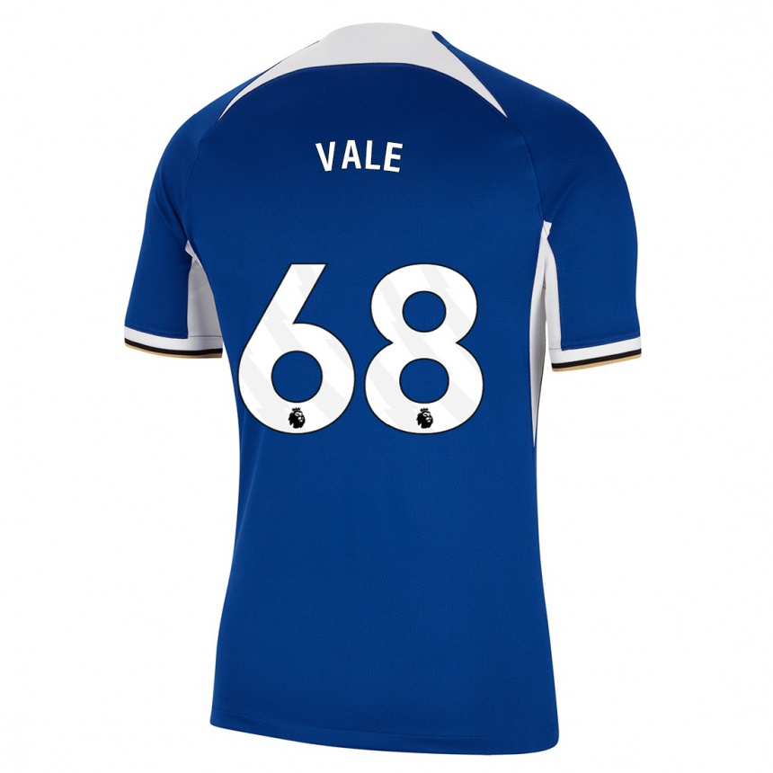 キッズフットボールハーヴェイ・ヴェイル#68青ホームシャツ2023/24ジャージーユニフォーム