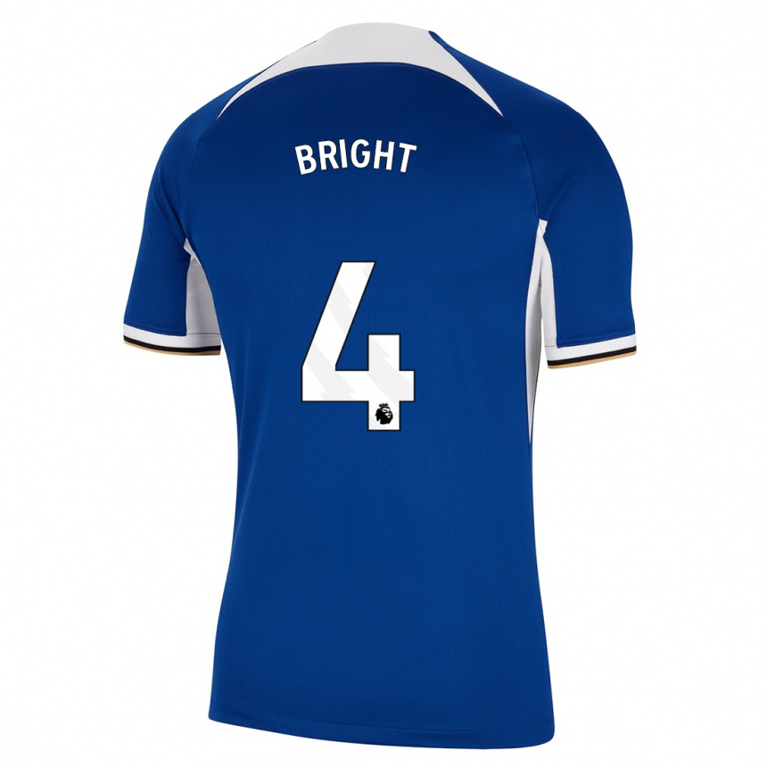 キッズフットボールミリー・ブライト#4青ホームシャツ2023/24ジャージーユニフォーム