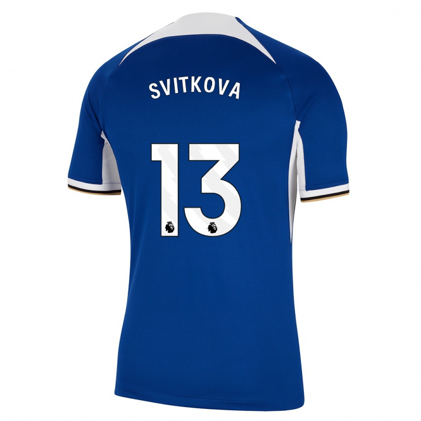 キッズフットボールカテジナ・スヴィトコヴァー#13青ホームシャツ2023/24ジャージーユニフォーム
