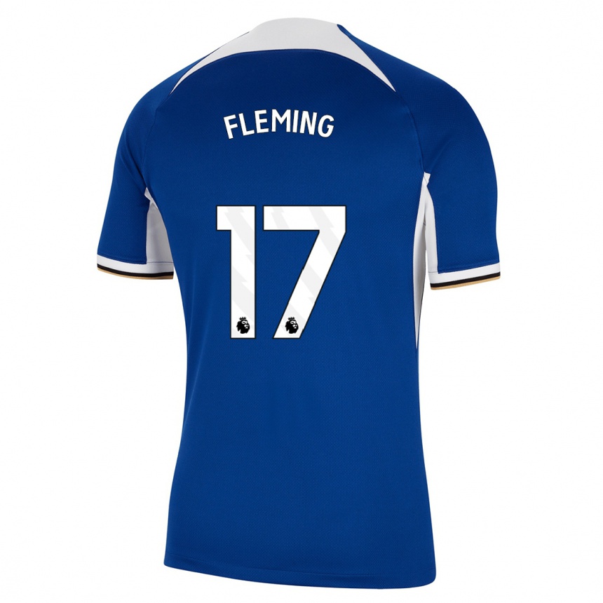 キッズフットボールジェシー・フレミング#17青ホームシャツ2023/24ジャージーユニフォーム