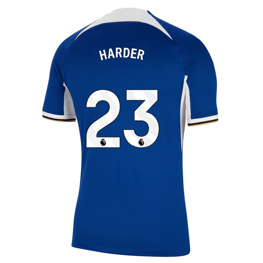 キッズフットボールペルニレ・ハルダー#23青ホームシャツ2023/24ジャージーユニフォーム