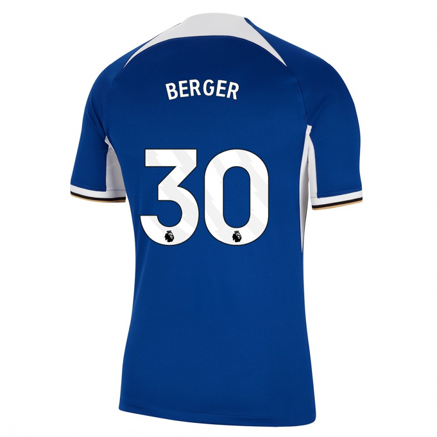 キッズフットボールアン・カトリン・ベルガー#30青ホームシャツ2023/24ジャージーユニフォーム