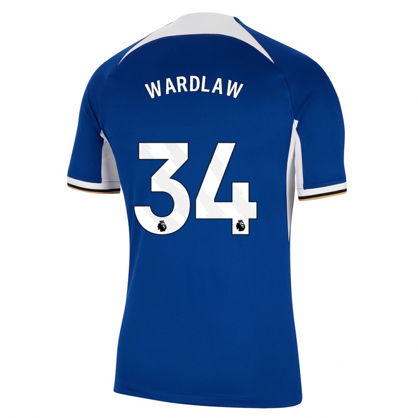 キッズフットボールシャーロット・ワードロウ#34青ホームシャツ2023/24ジャージーユニフォーム