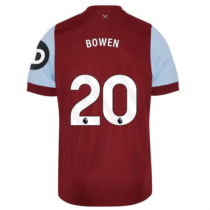 キッズフットボールジャロッド・ボーウェン#20マルーンホームシャツ2023/24ジャージーユニフォーム