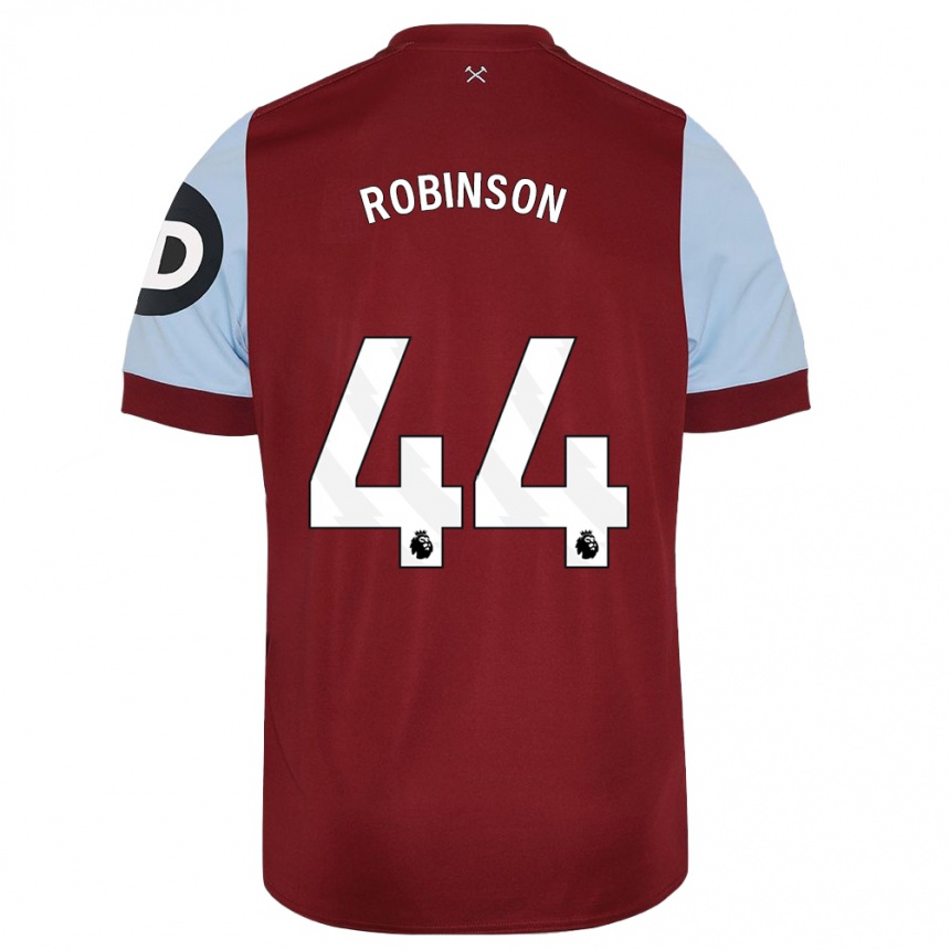 キッズフットボールジュニア・ロビンソン#44マルーンホームシャツ2023/24ジャージーユニフォーム