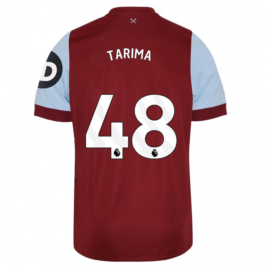キッズフットボールショーン・タリマ#48マルーンホームシャツ2023/24ジャージーユニフォーム