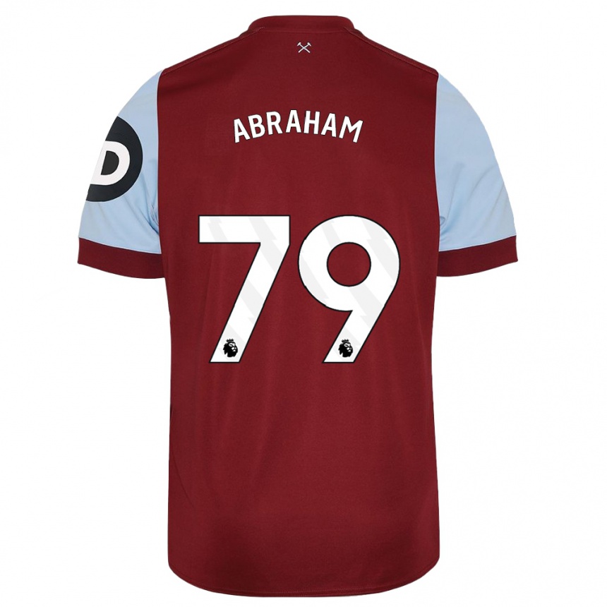キッズフットボールドンドル・アブラハム#79マルーンホームシャツ2023/24ジャージーユニフォーム