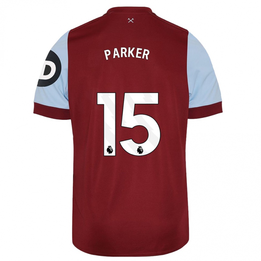 キッズフットボールルーシー・パーカー#15マルーンホームシャツ2023/24ジャージーユニフォーム
