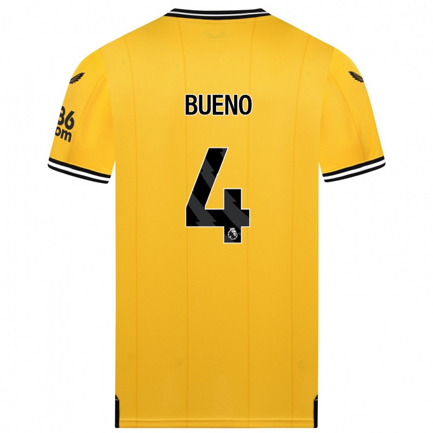 キッズフットボールサンティアゴ・ブエノ#4黄色ホームシャツ2023/24ジャージーユニフォーム