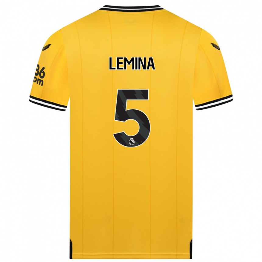 キッズフットボールマリオ・レミナ#5黄色ホームシャツ2023/24ジャージーユニフォーム