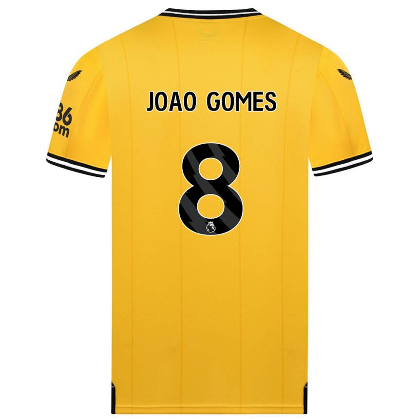 キッズフットボールジョアン・ゴメス#8黄色ホームシャツ2023/24ジャージーユニフォーム