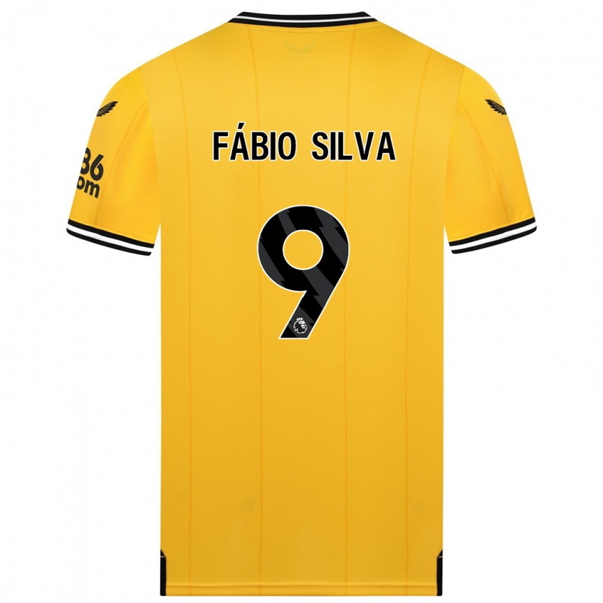キッズフットボールファビオ・ダニエル・ソアレス・シルバ#9黄色ホームシャツ2023/24ジャージーユニフォーム
