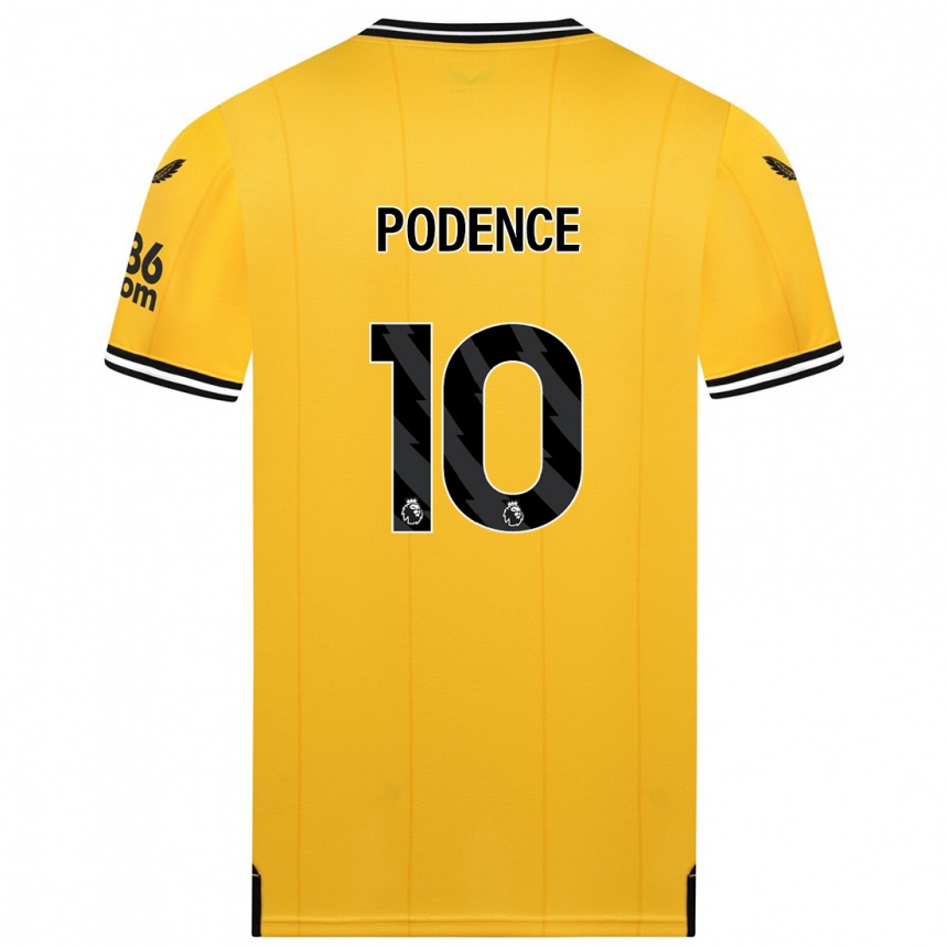 キッズフットボールダニエル・ポデンセ#10黄色ホームシャツ2023/24ジャージーユニフォーム