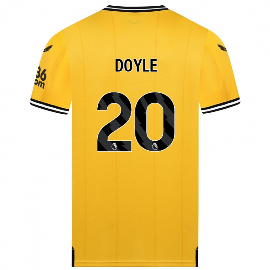キッズフットボールトミー・ドイル#20黄色ホームシャツ2023/24ジャージーユニフォーム