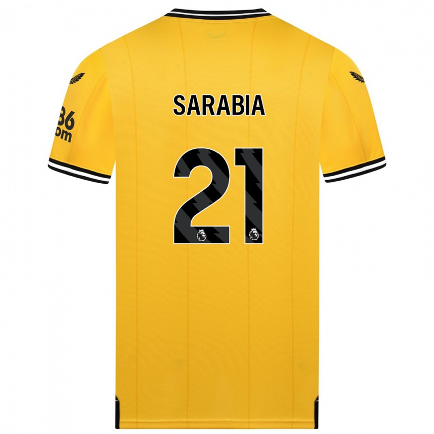 キッズフットボールパブロ・サラビア#21黄色ホームシャツ2023/24ジャージーユニフォーム