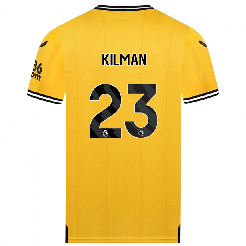 キッズフットボールマックス・キルマン#23黄色ホームシャツ2023/24ジャージーユニフォーム