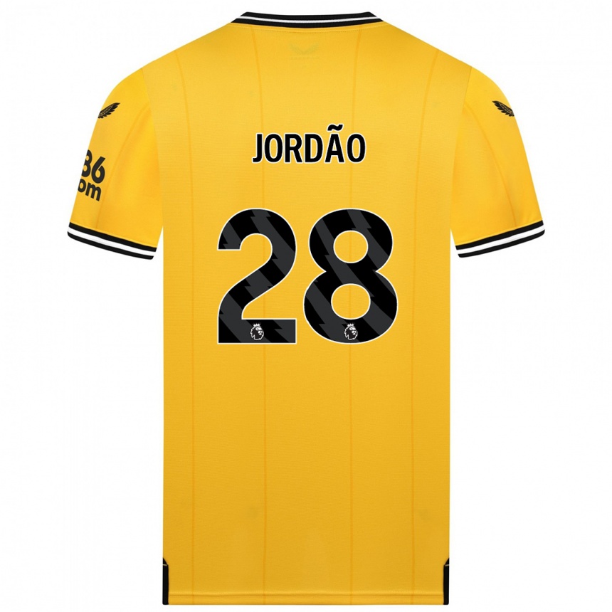 キッズフットボールブルーノ・ジョルダン#28黄色ホームシャツ2023/24ジャージーユニフォーム