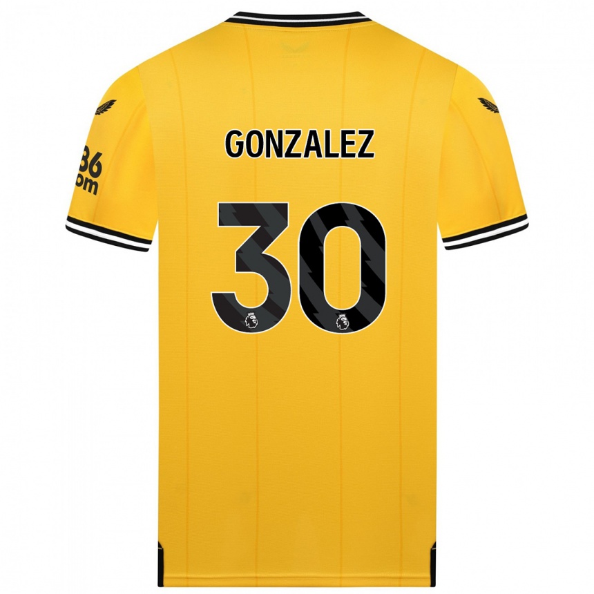 キッズフットボールエンソ・ゴンサレス#30黄色ホームシャツ2023/24ジャージーユニフォーム