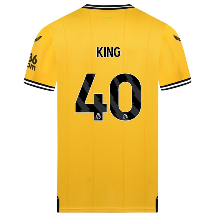キッズフットボールトム・キング#40黄色ホームシャツ2023/24ジャージーユニフォーム