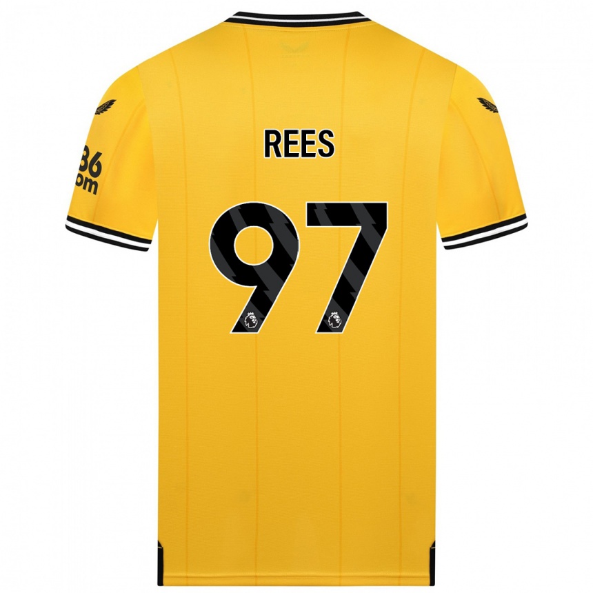 キッズフットボールメイソン・ジェイ・リース#97黄色ホームシャツ2023/24ジャージーユニフォーム