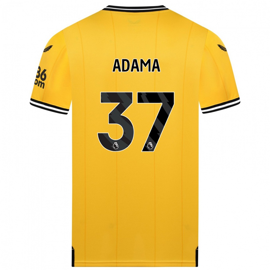 キッズフットボールアダマ・トラオレ#37黄色ホームシャツ2023/24ジャージーユニフォーム
