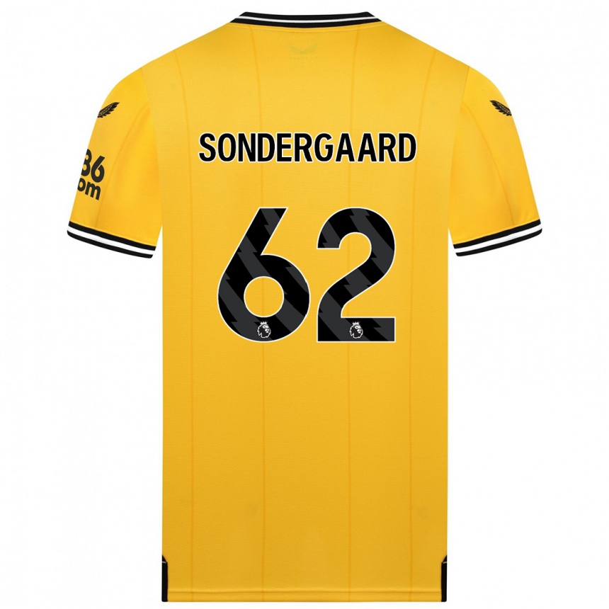 キッズフットボールアンドレアス・ソンダーガード#62黄色ホームシャツ2023/24ジャージーユニフォーム