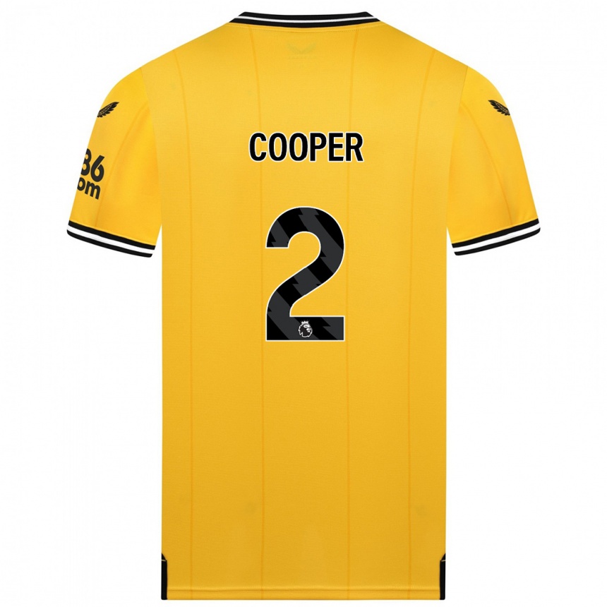 キッズフットボールローラ・クーパー#2黄色ホームシャツ2023/24ジャージーユニフォーム