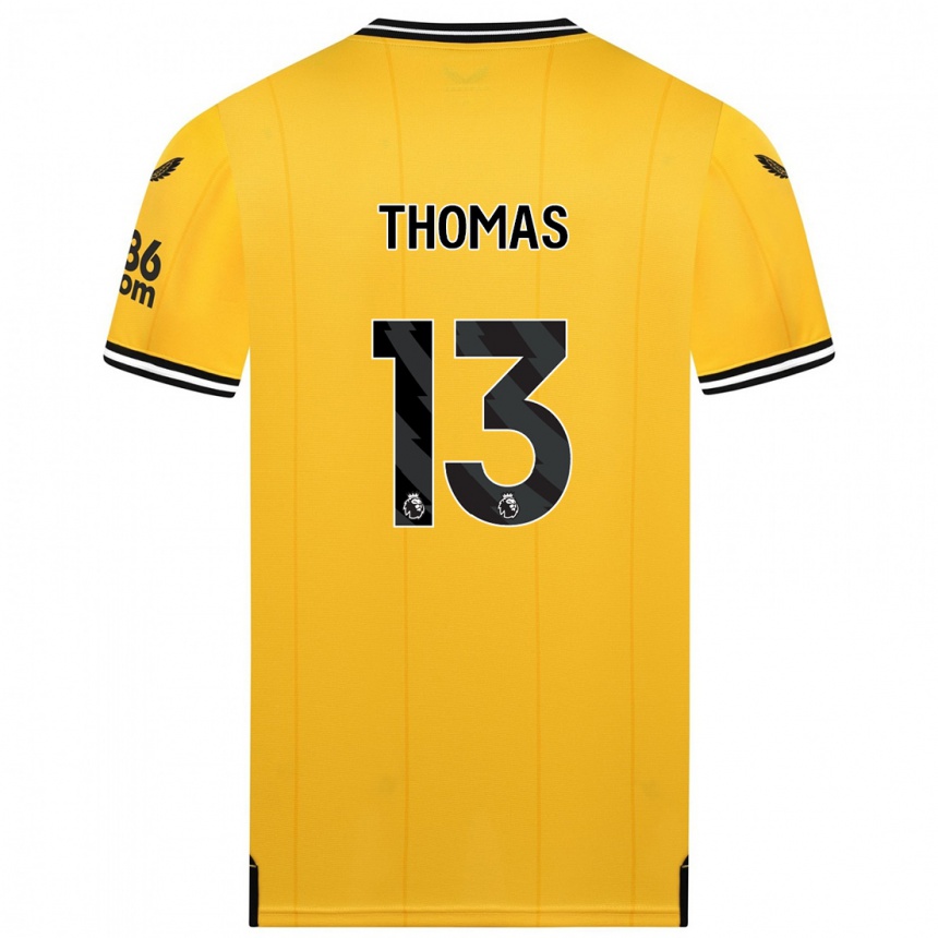 キッズフットボールベック・トーマス#13黄色ホームシャツ2023/24ジャージーユニフォーム