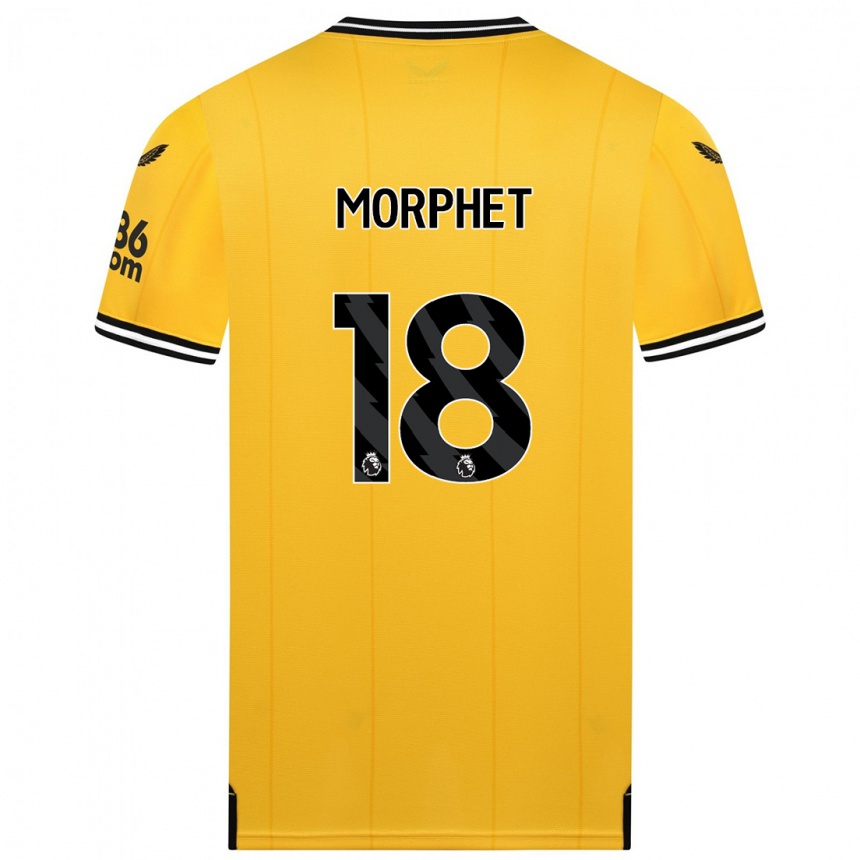 キッズフットボールアンナ・モーフェット#18黄色ホームシャツ2023/24ジャージーユニフォーム