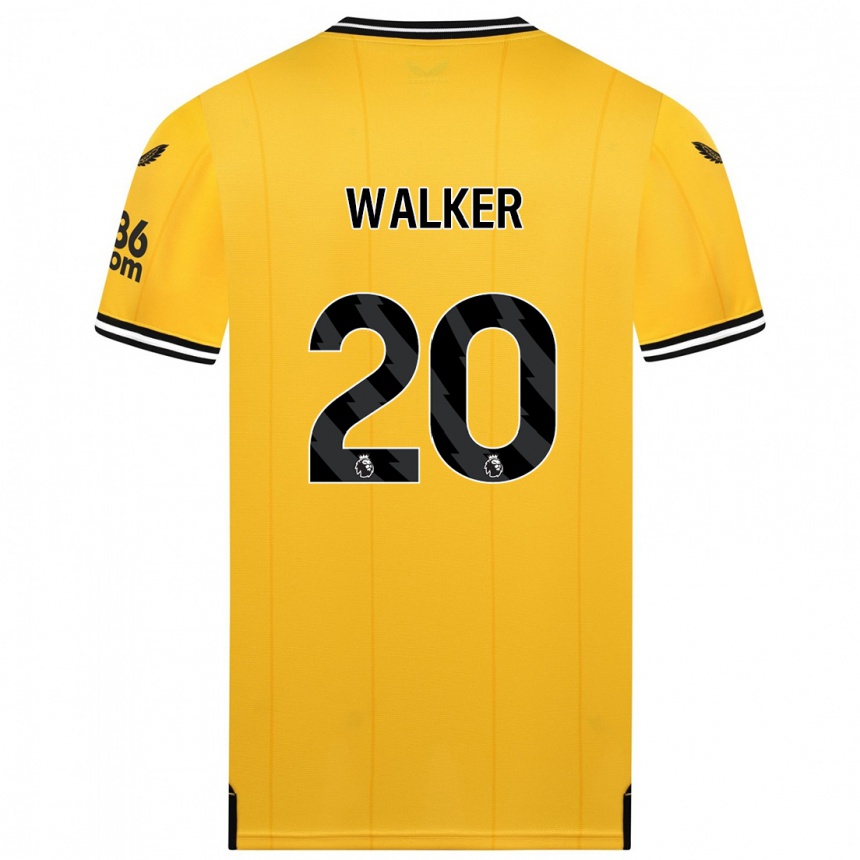 キッズフットボールローリ・ウォーカー#20黄色ホームシャツ2023/24ジャージーユニフォーム