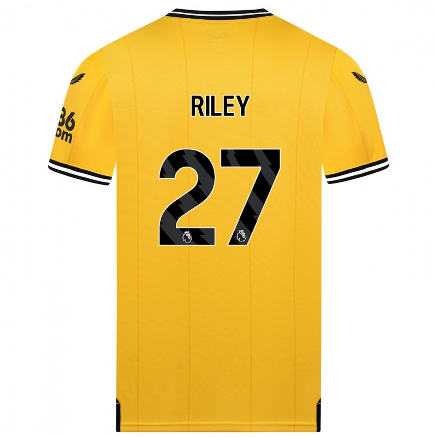 キッズフットボールローレン・ライリー#27黄色ホームシャツ2023/24ジャージーユニフォーム