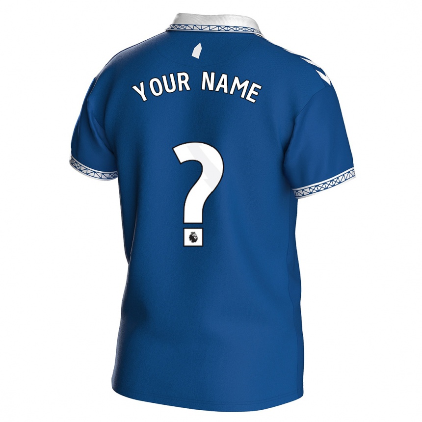 キッズフットボールあなたの名前#0ロイヤルブルーホームシャツ2023/24ジャージーユニフォーム