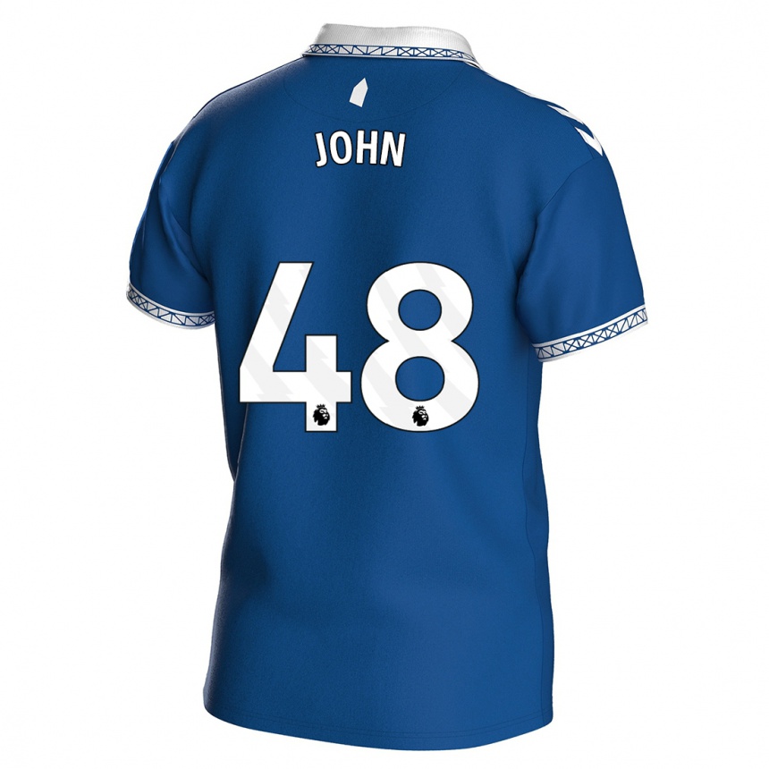 キッズフットボールカイル・アレックス・ジョン #48ロイヤルブルーホームシャツ2023/24ジャージーユニフォーム