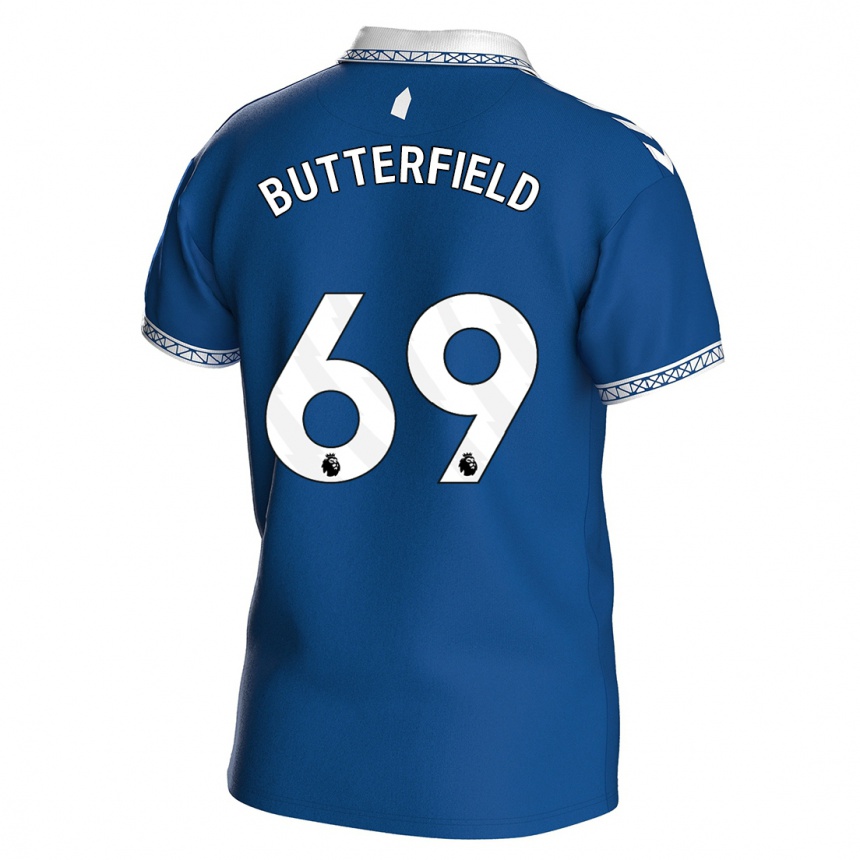 キッズフットボールルーク・バターフィールド#69ロイヤルブルーホームシャツ2023/24ジャージーユニフォーム