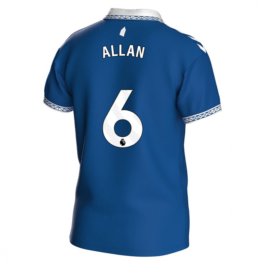 キッズフットボールアラン#6ロイヤルブルーホームシャツ2023/24ジャージーユニフォーム