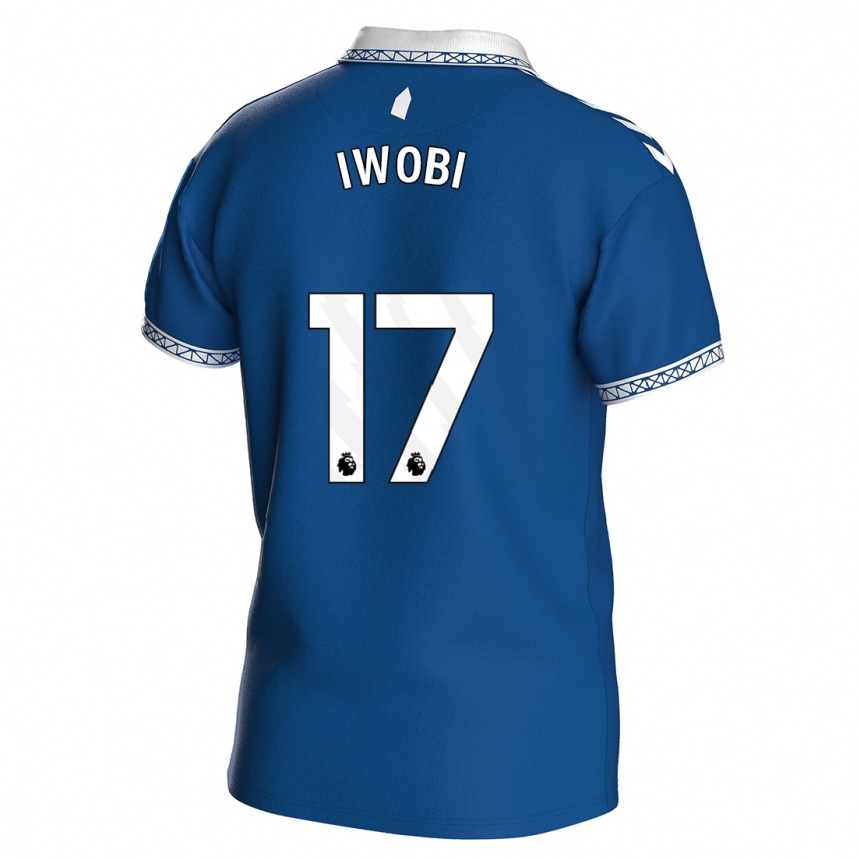 キッズフットボールアレックス・イウォビ#17ロイヤルブルーホームシャツ2023/24ジャージーユニフォーム