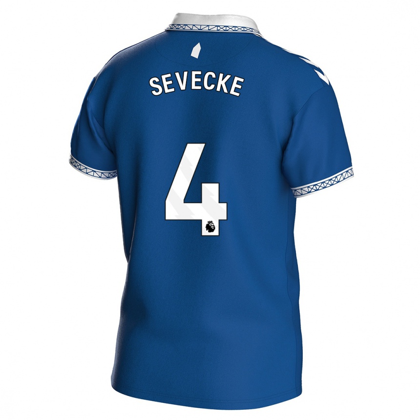 キッズフットボールリッケ・セベッケ#4ロイヤルブルーホームシャツ2023/24ジャージーユニフォーム