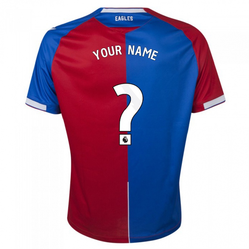 キッズフットボールあなたの名前#0赤青ホームシャツ2023/24ジャージーユニフォーム