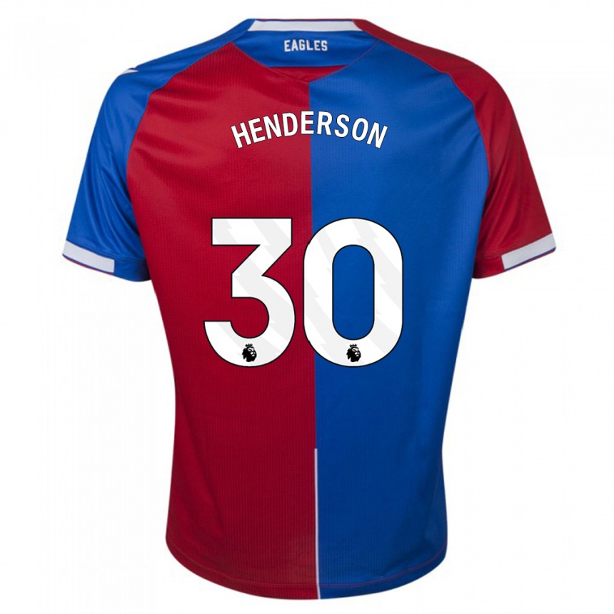 キッズフットボールディーン・ヘンダーソン#30赤青ホームシャツ2023/24ジャージーユニフォーム
