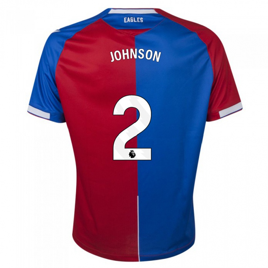 キッズフットボールアナベル・ジョンソン#2赤青ホームシャツ2023/24ジャージーユニフォーム