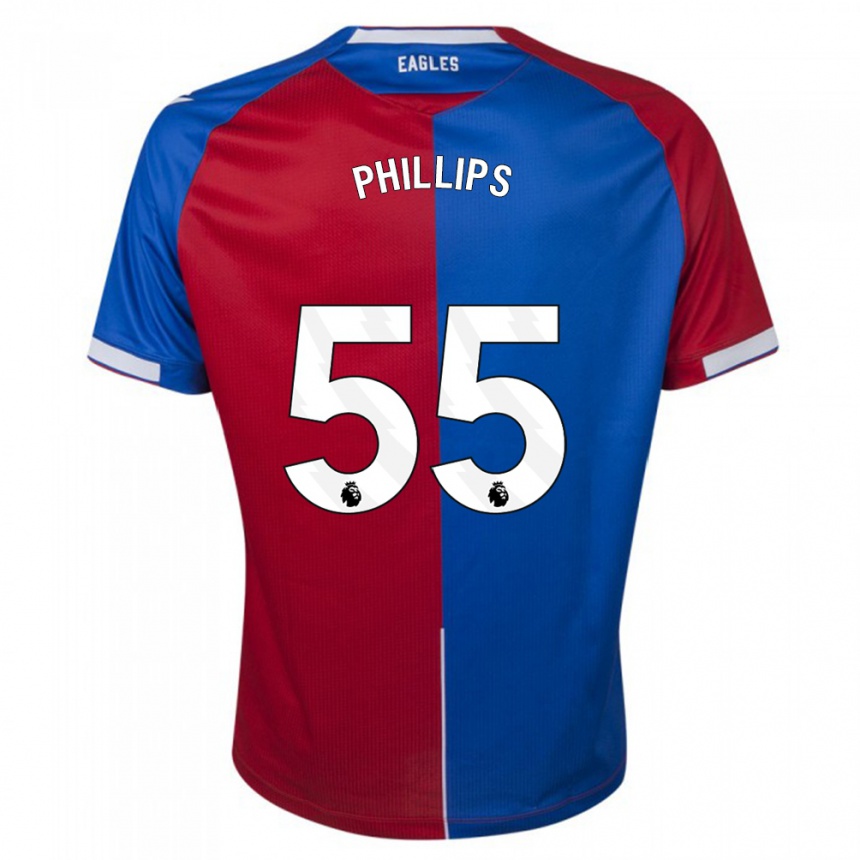 キッズフットボールキリアン・フィリップス#55赤青ホームシャツ2023/24ジャージーユニフォーム