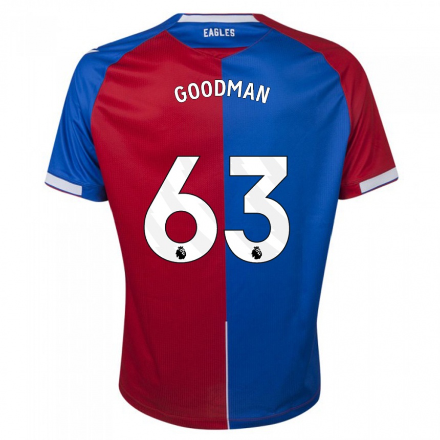 キッズフットボールオーウェン・グッドマン#63赤青ホームシャツ2023/24ジャージーユニフォーム