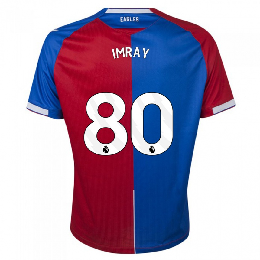 キッズフットボールダニー・イムレイ#80赤青ホームシャツ2023/24ジャージーユニフォーム