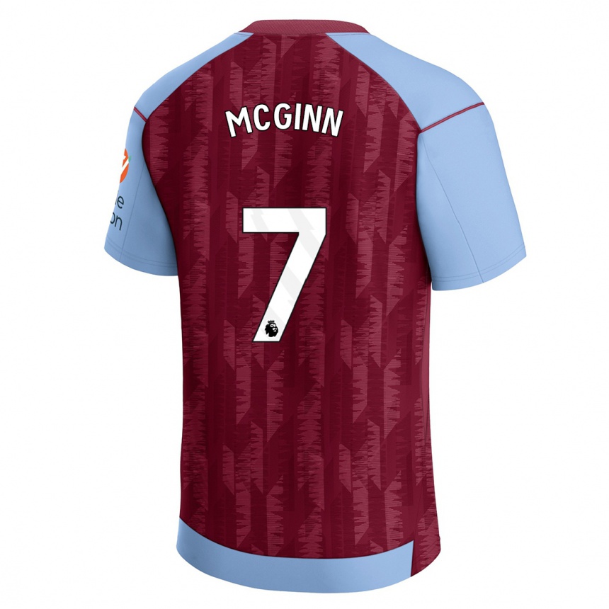キッズフットボールジョン・マッギン#7クラレットブルーホームシャツ2023/24ジャージーユニフォーム