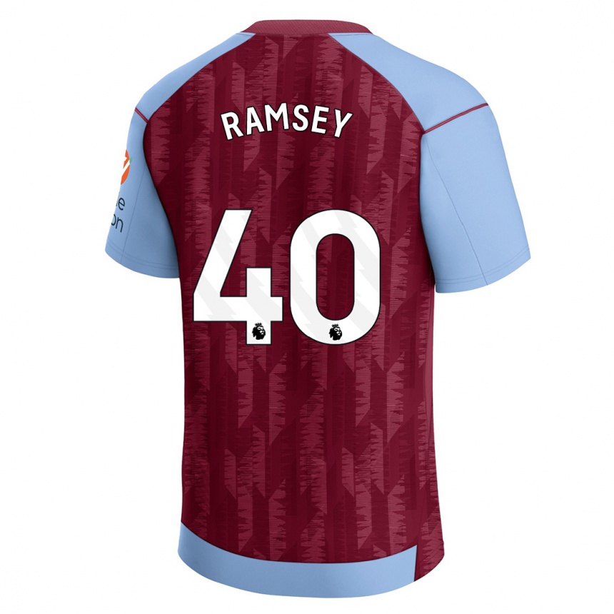 キッズフットボールアーロン・ラムジー#40クラレットブルーホームシャツ2023/24ジャージーユニフォーム