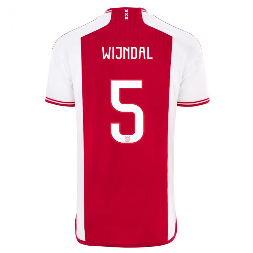 キッズフットボールオーウェン・ワインダル#5赤白ホームシャツ2023/24ジャージーユニフォーム